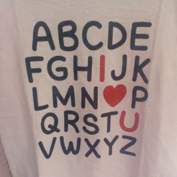 NWOT!  Pink Long Sleeve Alphabet Tee - Picture 2 of 6